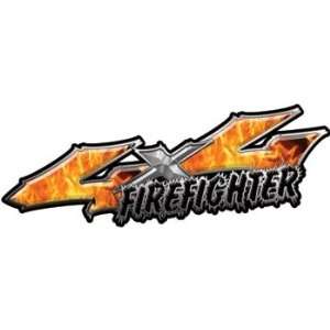  Wicked Series 4x4 Firefighter Decals Inferno   2 h x 6 w 