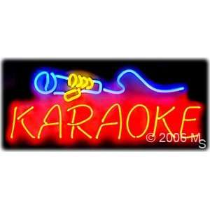 Neon Sign   Karaoke, Logo   Large 13 x 32  Grocery 