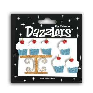  Dazzlers   Birthday   Cupcake x 6 w/stand   White/Lt. Blue 