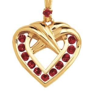  Birthstone Heart Pendant   July (Ruby) Jewelry