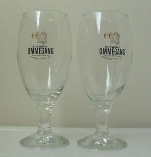 OMMEGANG Belgian Style Ale CHALICE BEER Glasses/PAIR  