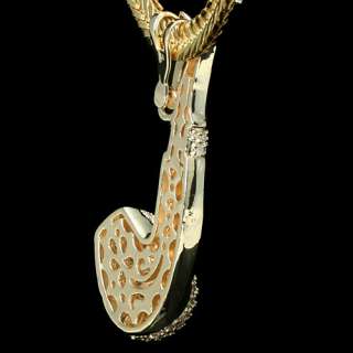 Classic Gold Plated Stone Hip Hop Jewelry Pipe Pendant  