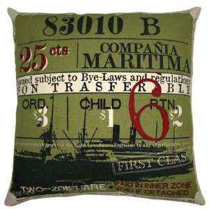 Ticket Pillow in Olive