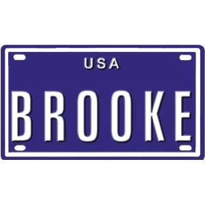 BROOKE USA MINI METAL EMBOSSED LICENSE PLATE NAME FOR BIKES, TRICYCLES 