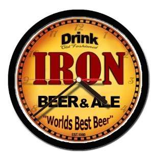 IRON beer and ale cerveza wall clock