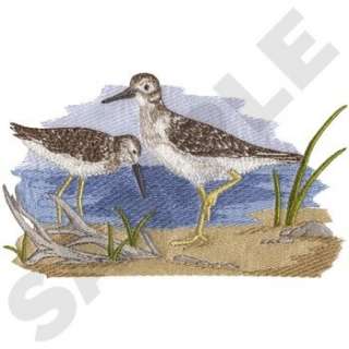 SANDPIPER BIRD SCENE   2 EMBROIDERED HAND TOWELS by Susan  