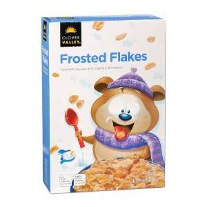 CLOVER VALLEY CEREAL FROSTED FLAKES 14 OZ BOX  Grocery 