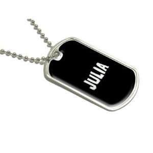 Julia   Name Military Dog Tag Luggage Keychain
