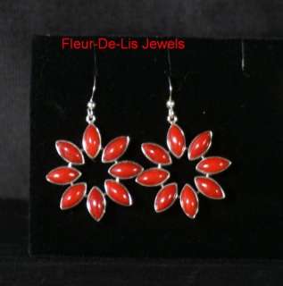 Jay King MINE FINDS Red Coral Earrings Sterling Silver  