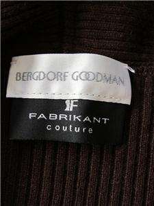FABRIKANT COUTURE BERGDORFs Brown 100% Cashmere Medium Deep Tie Neck 