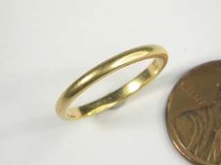 VINTAGE IRISH 22K GOLD SLIM WEDDING BAND RING c1946 DUBLIN  