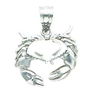  14K White Gold Stone Crab Pendant Jewelry
