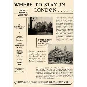  1931 Ad Hotel Great Central Building London England 
