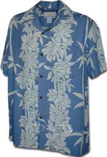 New Mens Slate Colored Hawaiian Aloha Shirt 100% Rayon Poplin Lrg 