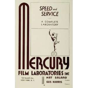  1936 Ad Mercury Film Laboratories Nat Saland Gus Harris 