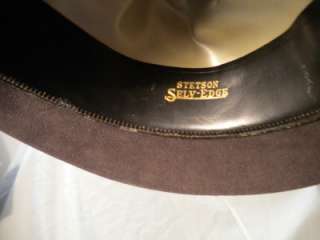 Vintage The Centennial by Stetson Selv Edge Fedora Hat, Dark Brown 