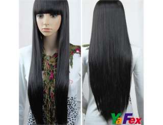   long full straight hair wig/wigs fashion party cosplay fancy dress