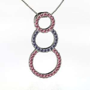   Silver Necklace with Rhodolite Garnet & Iolite Multi stone Jewelry