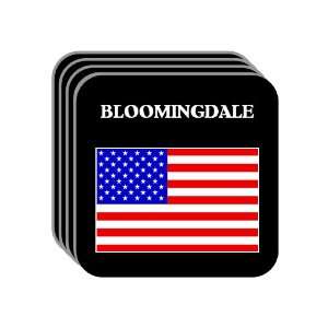 US Flag   Bloomingdale, Illinois (IL) Set of 4 Mini Mousepad Coasters