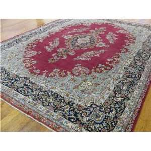  97 x 1211 Red Persian Hand Knotted Wool Kerman Rug 