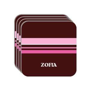   ZOFIA Set of 4 Mini Mousepad Coasters (pink design) 