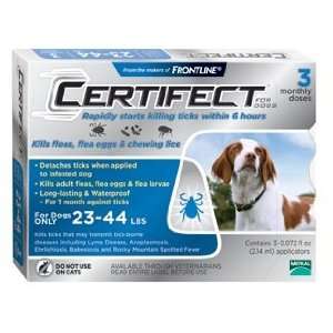   Certifect Medium Dog Flea & Tick 23 44 lbs Blue 3 month