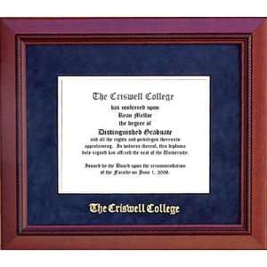   College Classic Diploma Frame in Marine Blue Suede
