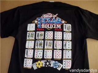 texas HOLDEM poker SHIRT medium M hands 2 sided CARDS  