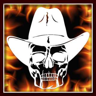Texas Cowboy Skull 3 airbrush stencil template harley paint  