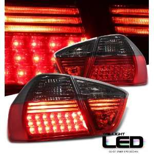  Bmw 2005 2007 3 Series   E90 4Dr Red/Smoke Led Taillight 