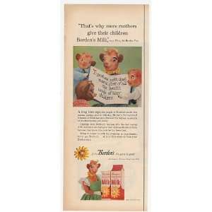  1958 Bordens Milk Elsie Cow and Children Print Ad (20249 