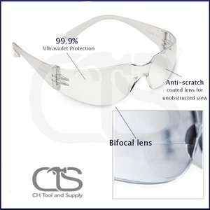 Bulldog Safety Glasses Clear lens diopter 1.5,bifocal  