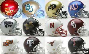 BIG 12 Conference NCAA Riddell 12 Replica Mini Helmets  