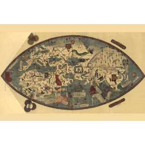  Genoese World Map 16X24 Giclee Paper