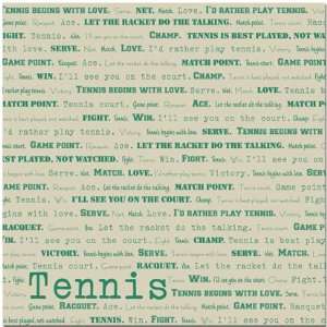  Tennis Words Scrapbook Paper 