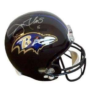  Autographed Joe Flacco Helmet   F S w/ 5   Autographed NFL 