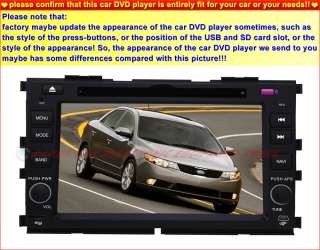 KIA Forte HD Digital Screen GPS Navi In dash Car DVD Player ipod BT TV 