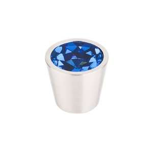  Blue Crystal Center Knob 3/4 with Brushed Satin Nickel 