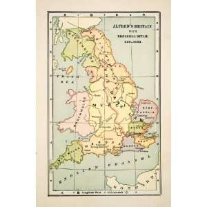  Map Alfred Britain Wales Dane Law Strathclyde Northumberland 