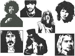 Famous People Rock Stars Embroidery Designs Set  