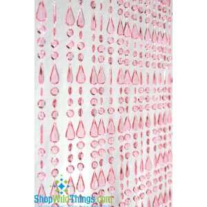  Lafayette Pink Beaded Curtain, Non Iridescent Kitchen 