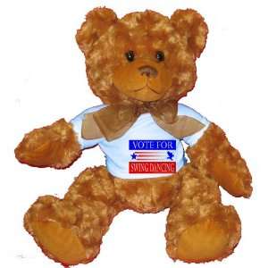  VOTE FOR SWING DANCING Plush Teddy Bear with BLUE T Shirt 