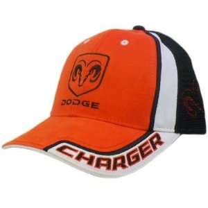  HAT CAP DODGE CHARGER CAR CHRYSLER GRILL RACE ORANGE BLACK 