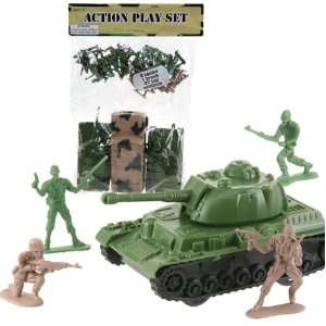  DELUXE 40 PC TOY SOLDIER ARMY AND TANK SET Toys & Games