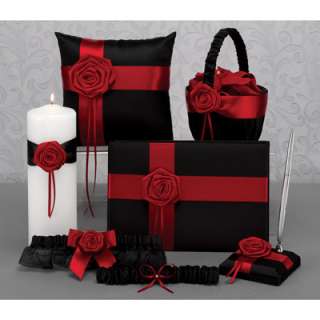 unity candle white unity candle with black satin ribbon and red rose 