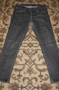 Womens Black Denim White Stitch Jeans Size 28 S  