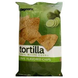  Wgmns Tortilla Chips, Lime Flavored, 100% White Corn, 10 