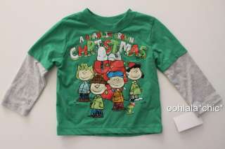 CHARLIE BROWN CHRISTMAS Long Sleeved Baby Infant Toddler Boys Tee T 