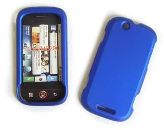 Blue Rubber Hard Cover Case For Motorola CLIQ MB200 New  