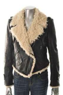 rezrekshn Faux Leather Black Jacket Fur Coat Sale Misses M  